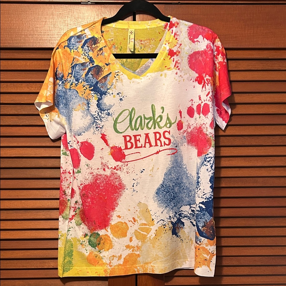 NWOT Colorful Clark's Trading Post Souvenir Bears T-Shirt New Hampshire XL